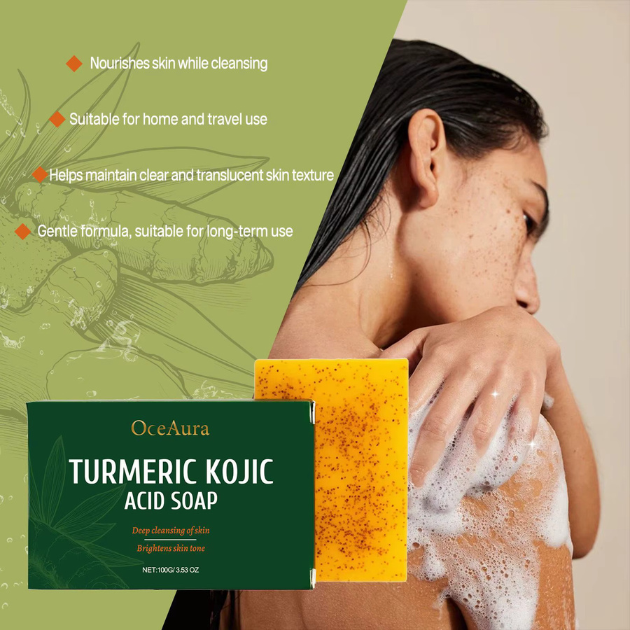 OceAura Seife mit Kurkuma und Kojisäure, 100 g, Körperpflege - Bild 3