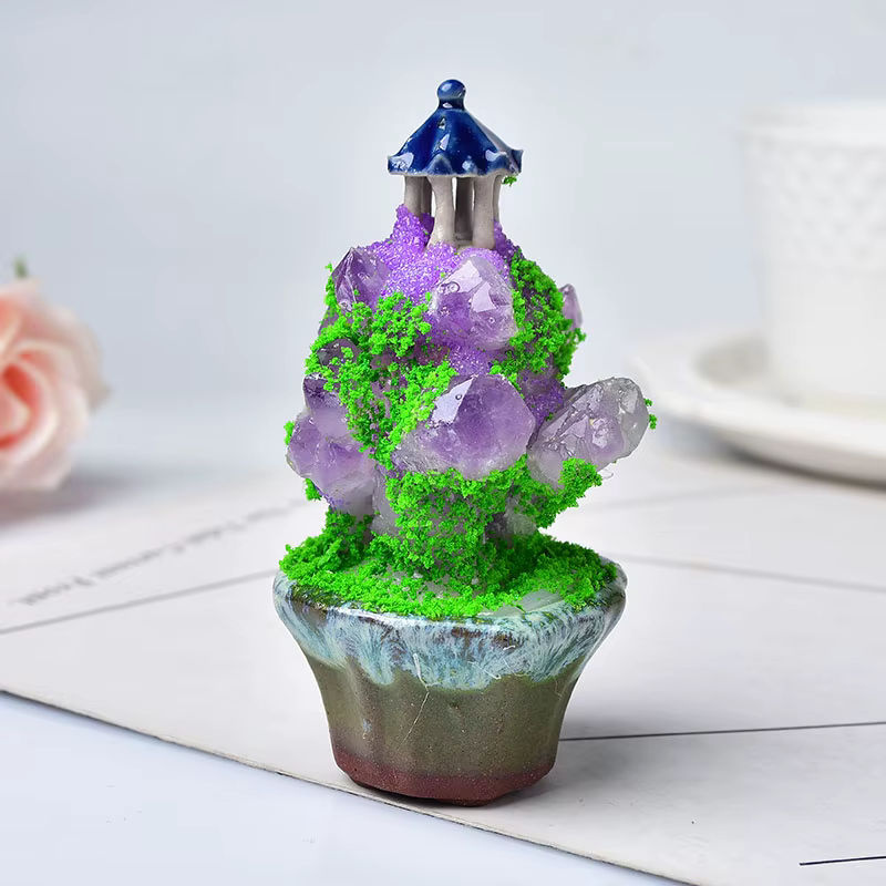 Natürlicher Amethyst Kristall Quarz als Dekoration aus Stein in Lila von RYCRYSTAL - Bild 2