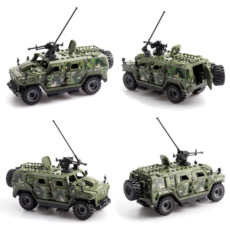 Mitty Militärthemen-Puzzle, Bausteine Montage-Spielzeug, Fahrzeuge, Grün - Bild 2