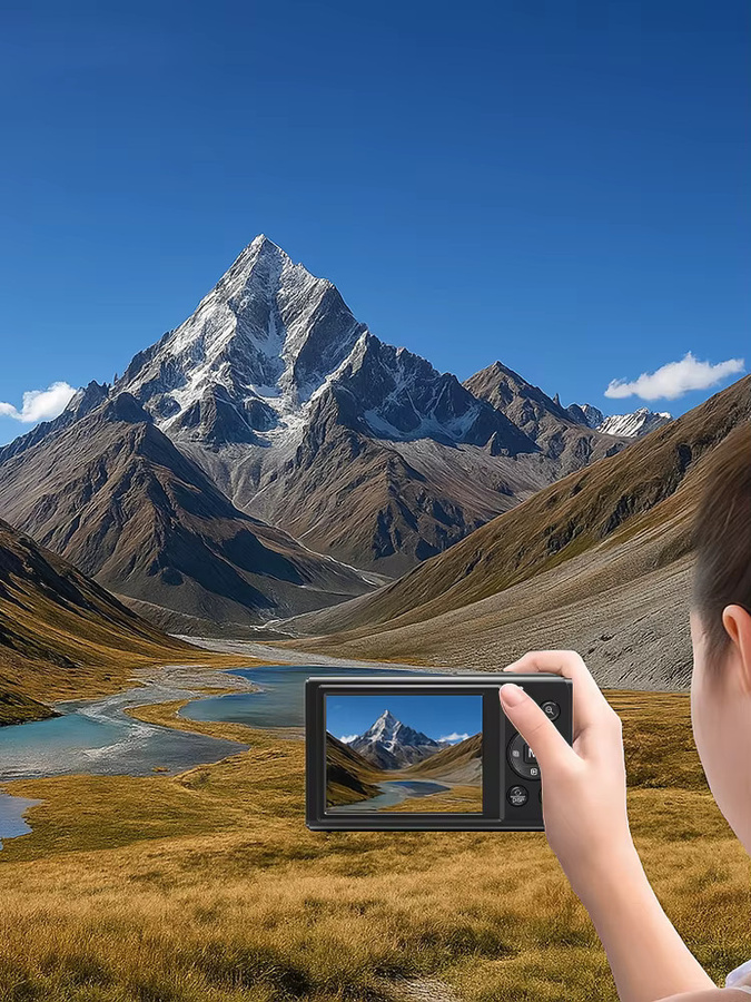 Ourlife Retro Digitalkamera in Schwarz mit 5K Auflösung, 80MP, 18X Digitalzoom, Dual-Bildschirm und WIFI für Vintage Vlog Videos - Bild 7