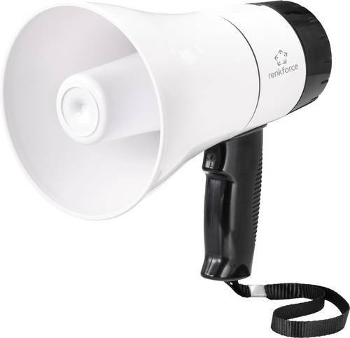 Renkforce RF-MP-200 Megaphon mit Aufnahmefunktion und Haltegurt in Weiß - Bild 1