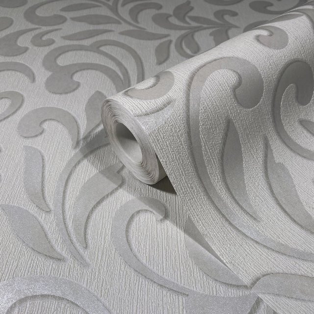 Marburg Vliestapete Grau-Silber mit geometrischem Grafik-Design in klassischer Optik - Bild 1