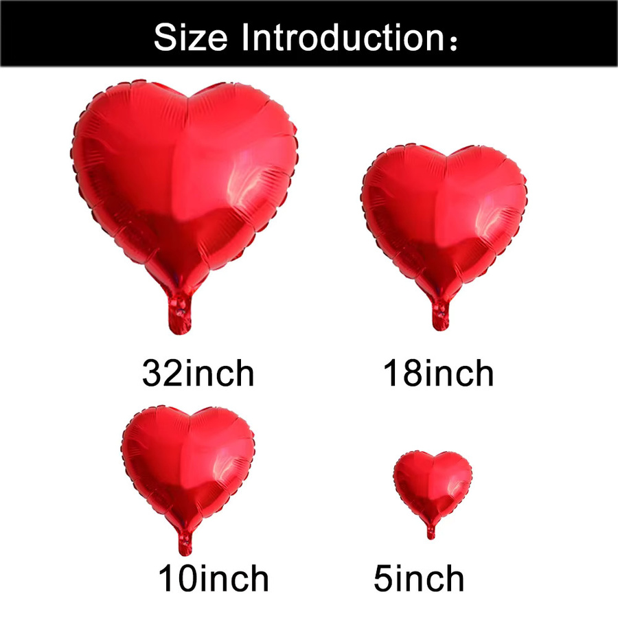 2/4 Stück Herz-Folienballons in Rot und Gold, Durchmesser: 81,3 cm, ideale Dekoration für Valentinstag, Hochzeit und Verlobung - Bild 2