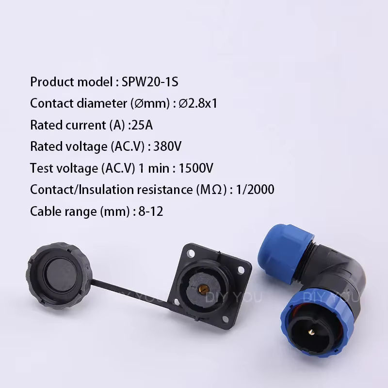 DIY GO SP20 IP68 Wasserdichte Schnellkupplung Steckdose Mehrpoliger Stecker Staubdicht Rechtwinklig Quadratisch für Industrielle Luftfahrt-Anschlüsse - Bild 4