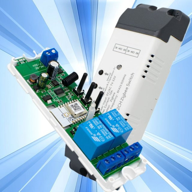 Scimagic-RC Zigbee Smart Switch 2-Kanal-Relaismodul mit RF433 und Wi-Fi zur Steuerung von Licht, Toren und Haushaltsgeräten kompatibel mit Tuya - Bild 1