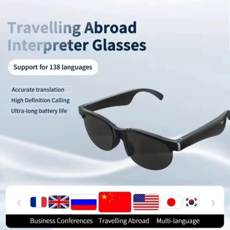 Lenovo Smart AI-Sonnenbrille in Schwarz mit 8K-Auflösung, Bluetooth-Übersetzungsfunktion und Musikwiedergabe - Bild 2