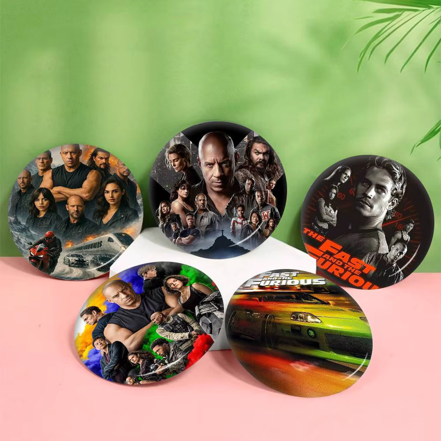Anstecknadel Fast & Furious, Metall, Rund - Bild 2