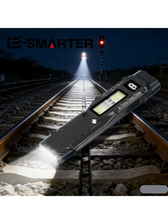 ESMARTER EDC Taktische LED Taschenlampe in Schwarz mit Digitalanzeige, zwei Schaltern und wiederaufladbarem Akku für Camping und Notfallgebrauch - Bild 5