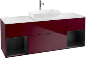 V&B Waschtischunterschrank Finion in Weiß mit blauem Regal, Breite: 160 cm - Bild 1