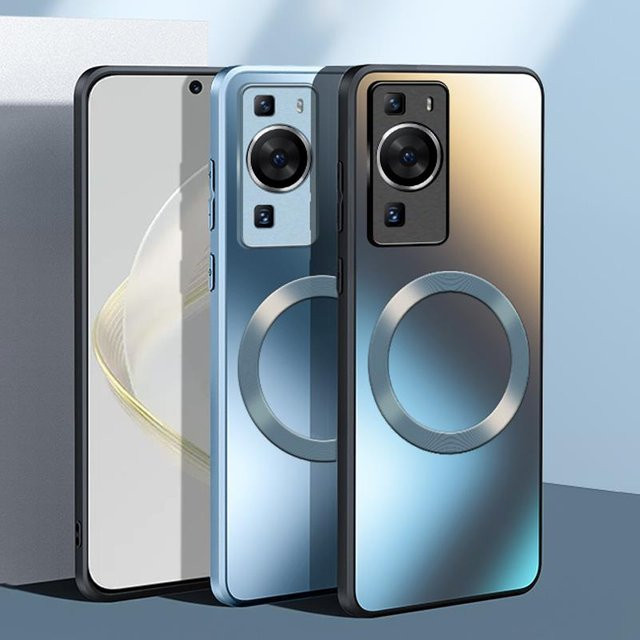 AG Matte Silikon-Hartschale für Huawei Pura 80 70 Ultra P60 P50 P40 Pro, Schützende Handyhülle mit Magnetischer Drahtloser Ladefunktion, Farbe: Silver - Bild 1