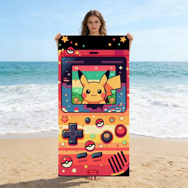 Potdemiel Pikachu Strandtuch, schnelltrocknendes Handtuch in Multicolour, B/H: 60 x 40 cm - Bild 1