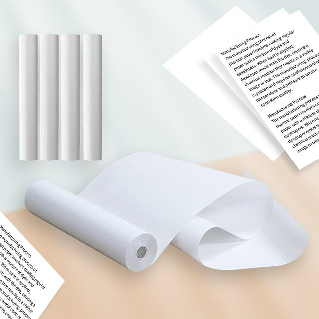 Phomemo A4 Thermopapier für tragbare Bluetooth Drucker, 1/4 Rollen, Farbe: Weiß, B: 210 mm, H: 30 mm - Bild 1