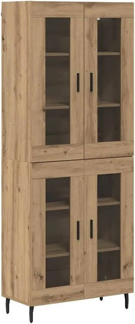 vidaXL Highboard 2-teilig Artisan-Eiche mit Glastüren und Regalen, B/T/H: 180 x 34 x 60 cm - Bild 1