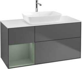 V&B Waschtischunterschrank Finion mit Wandbeleuchtung, Anthrazit lackiert, Breite: 120 cm, Höhe: 50,1 cm, Tiefe: 50,1 cm - Bild 1