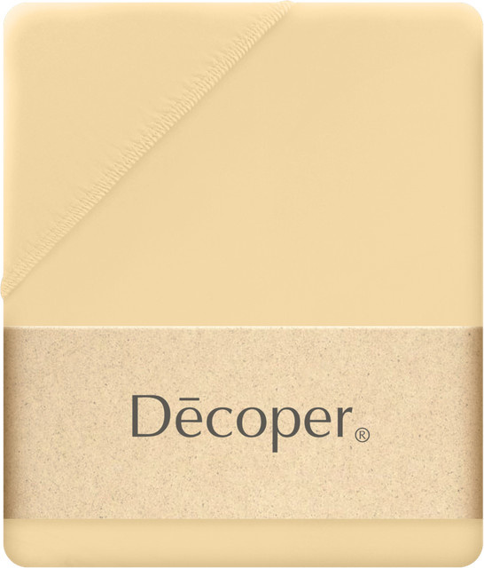 Decoper Mako-Feinjersey Spannbettlaken aus 100% Baumwolle, Farbe: Sonnengelb, B/L: 140-160 x 200 cm - Bild 1