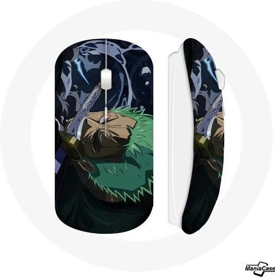 MANIACASE Zoro One Piece Manga kabellose Maus, Multicolor, USB-A und Wi-Fi - Bild 1