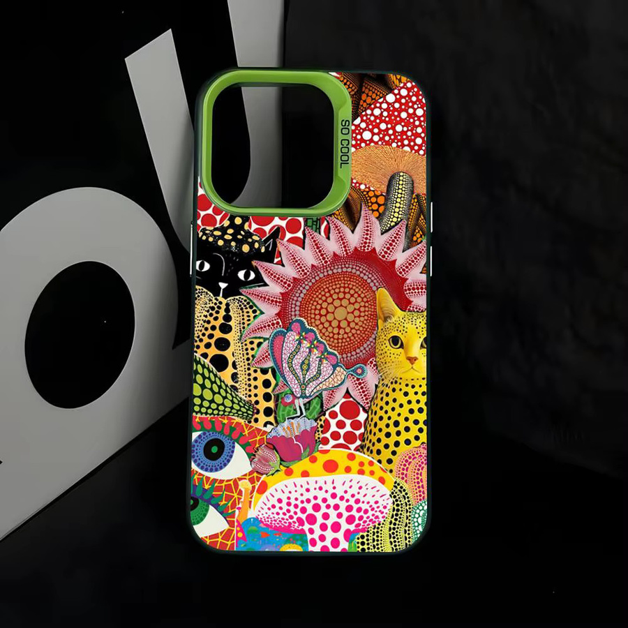 Yayoi Kusama Art Handyhülle für iPhone 17 16 15 14 13 12 11 Pro Max Plus in Silber und Multicolour - Bild 2