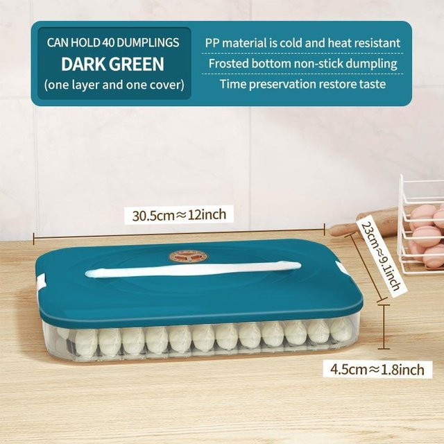 Yiran Furniture Aufbewahrungsbox für Knödel zum Schnellgefrieren, Farbe: Weiß/Blau - Bild 1