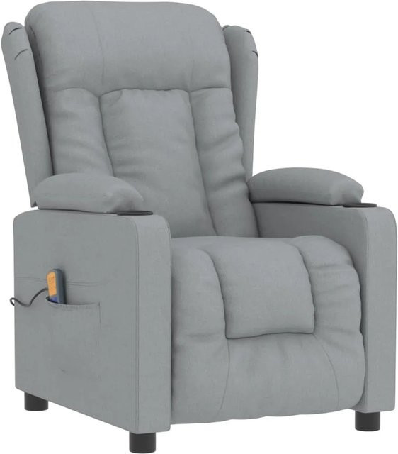 vidaXL Massagesessel Modell 19 in Hellgrau aus Stoff mit Armlehnen, B/T/H: 96,0 x 48,0 x 136,5 cm - Bild 1