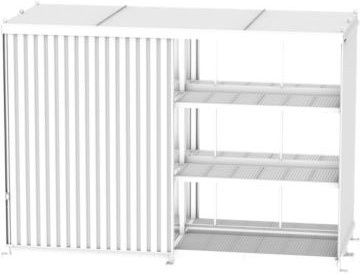 Regalcontainer BAUER CEN 59-3b IBC aus Stahl mit Schiebetor in Grün, B: 634,5 cm, T: 290,0 cm, H: 500,0 cm - Bild 1