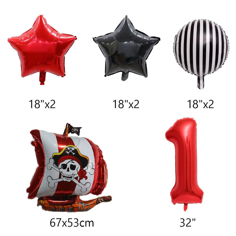Corsair Zahlenballon aus Aluminiumfolie in Rot für deine Geburtstagsparty-Dekoration - Bild 2
