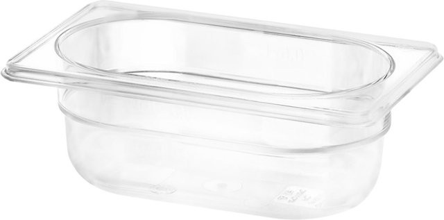 Schneider GN 1/9 Gastronormbehälter aus Polycarbonat, transparent, 0,6 l, Höhe: 6,5 cm - Bild 1