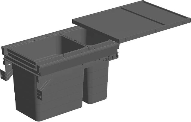 Ninka Mülltrennsystem Eins2fünf Einbaumülleimer mit 2 Fächern für Korpusbreite 400 mm, Dunkelgrau - Bild 1