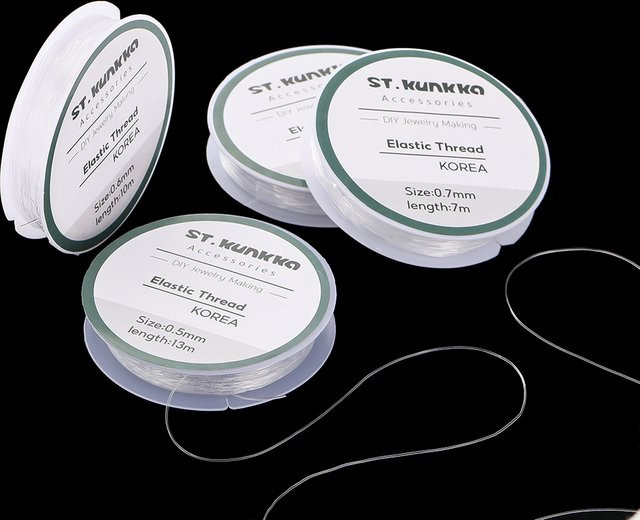 St.kunkka Elastische Schnur, Transparent, 0,5-1,0mm, Schmuckmachen - Bild 1
