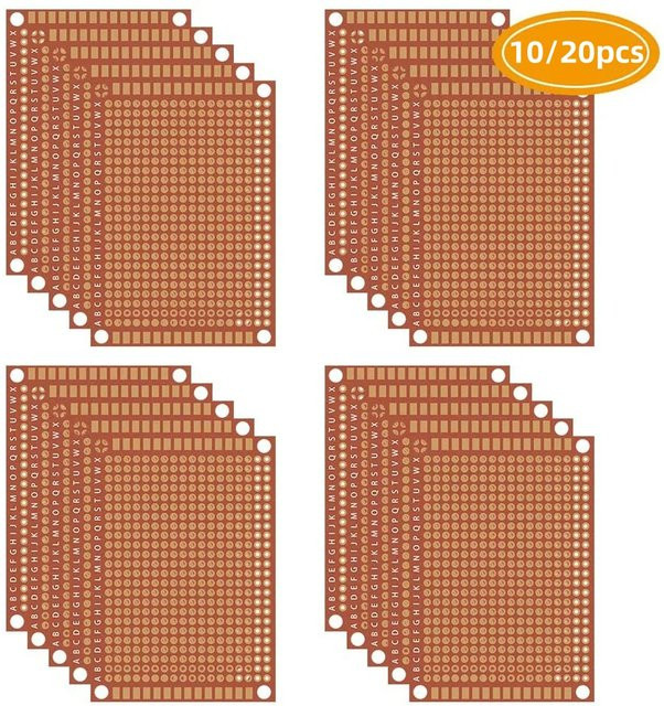 AOKIN Kupfer-Perfboard-Papier einseitige Leiterplatte, universelles Steckbrett, Farbe: Braun, B: 7 cm, T: 5 cm - Bild 1