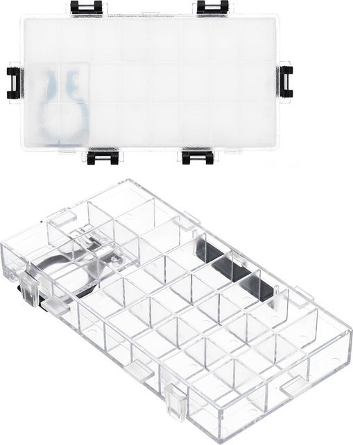 Luftdichte und zusammenklappbare Farbaufbewahrungsbox mit 24 Fächern aus transparentem Kunststoff - Bild 1