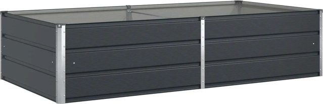 vidaXL Pflanzkübel aus verzinktem Stahl in Anthrazit, B/T/H: 195 x 100 x 45 cm - Bild 1