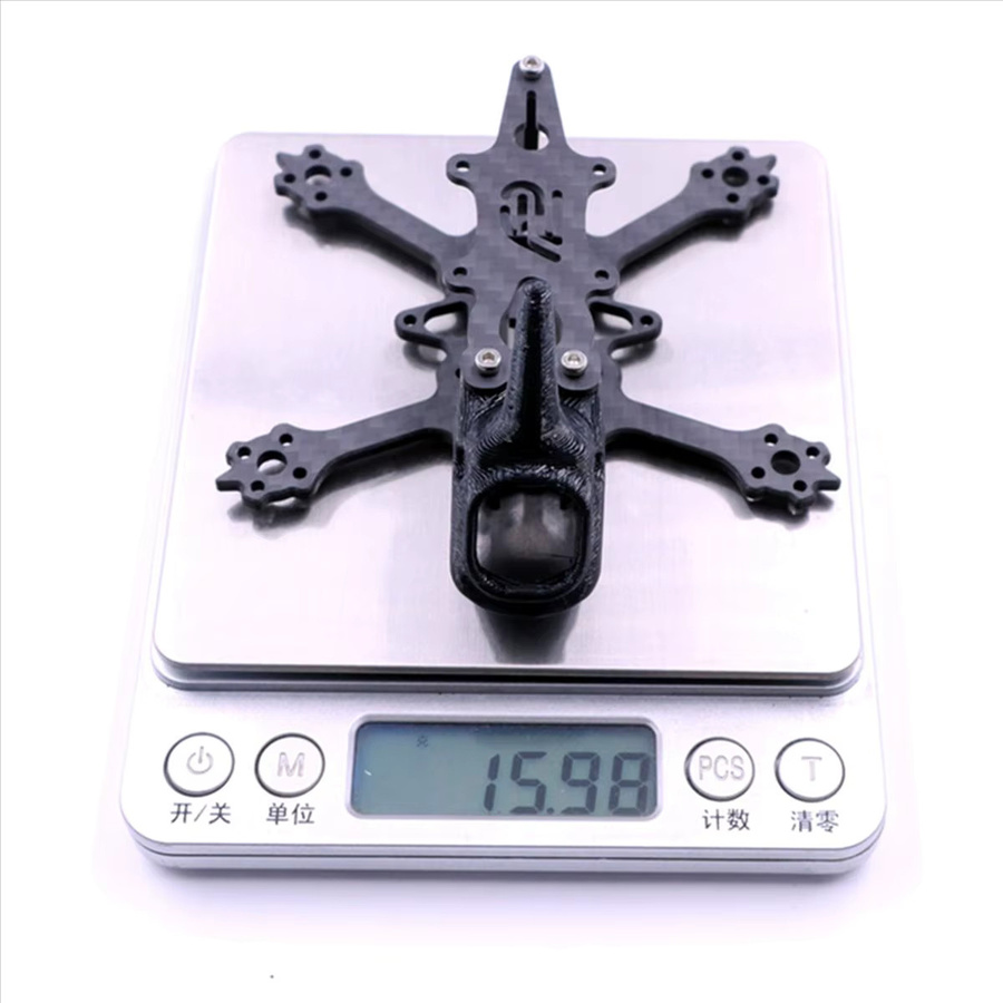 ABUQ FPV Carbon Rahmen Kit für 2 Zoll Drohnen in Schwarz, kompatibel mit O4 Air Unit und Motoren der Typen 1103 bis 1204 - Bild 3
