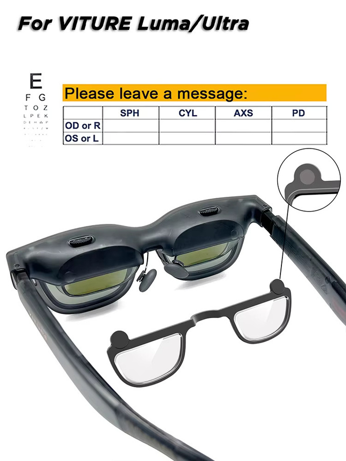 Maßgefertigte Korrektionsgläser für VITURE Luma, Ultra, Beast und XR/AR Smart-Brillen mit Myopie-Linsen, Astigmatismus-Linsen, Blaulichtfilter und Blendschutz - Bild 5