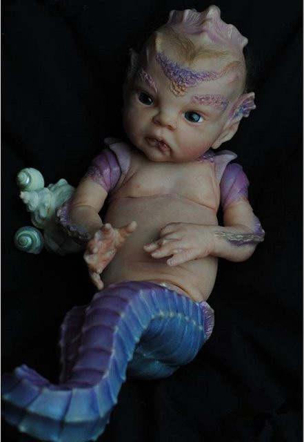 BZDOLL Seepferdchen Baby Puppe, Silikon, 50 cm, Bunt - Bild 1
