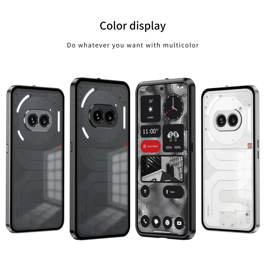 Magnetische Metall-Stoßstangen-Handyhülle für Nothing Phone 2 und Nothing Phone 2A Plus, matt und transparent mit Aluminiumrahmen - Bild 4