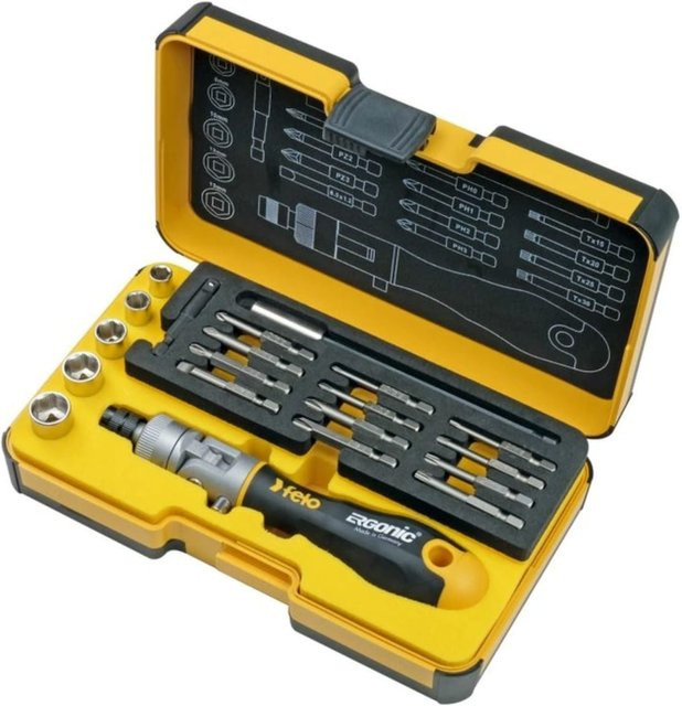 Felo XL Strongbox Werkzeugsatz 20-teilig 1/4 Zoll in Gelb - Bild 1