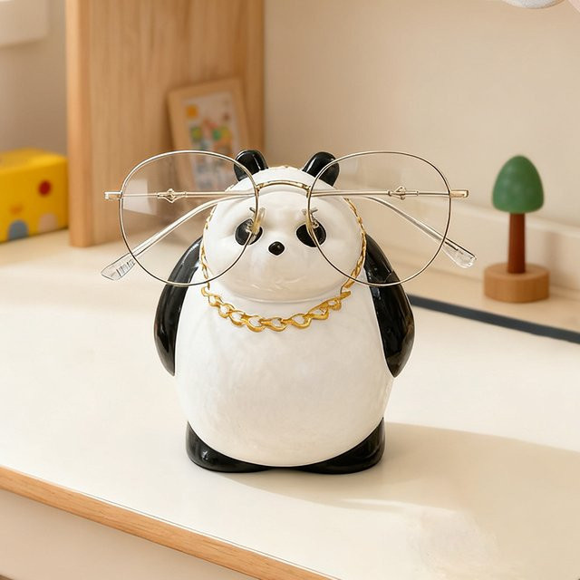 Dekorative Panda Sonnenbrillenhalter aus Keramik in Weiß für Büro und Schlafzimmer - Bild 1