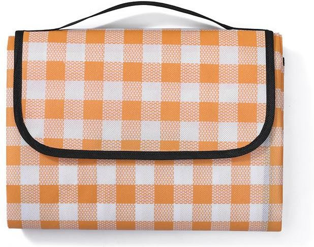 Wasserdichte Picknickmatte von Binchi Outdoor Product in Orange, tragbare Campingmatte mit Frühlings-Print, B/B: 90 x 150 cm - Bild 1