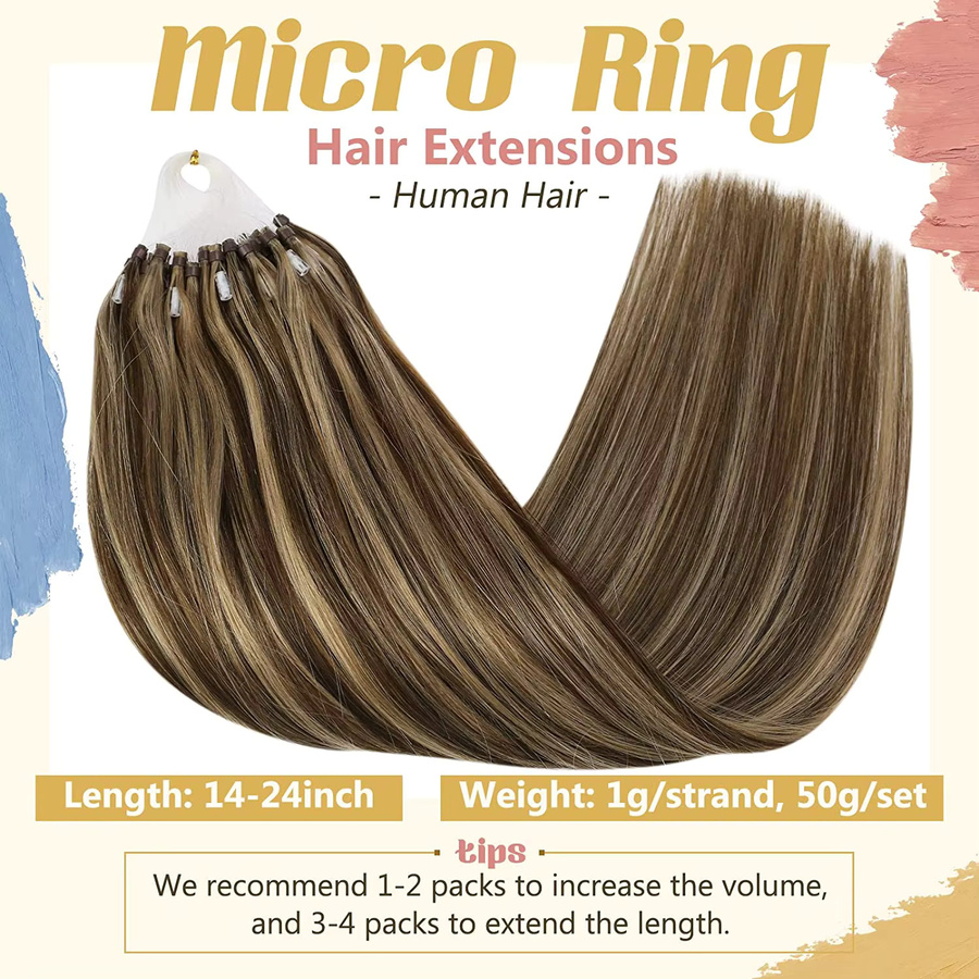 VeSunny Remy Micro Loop Haar Extensions, 50g, Echthaar - Bild 5