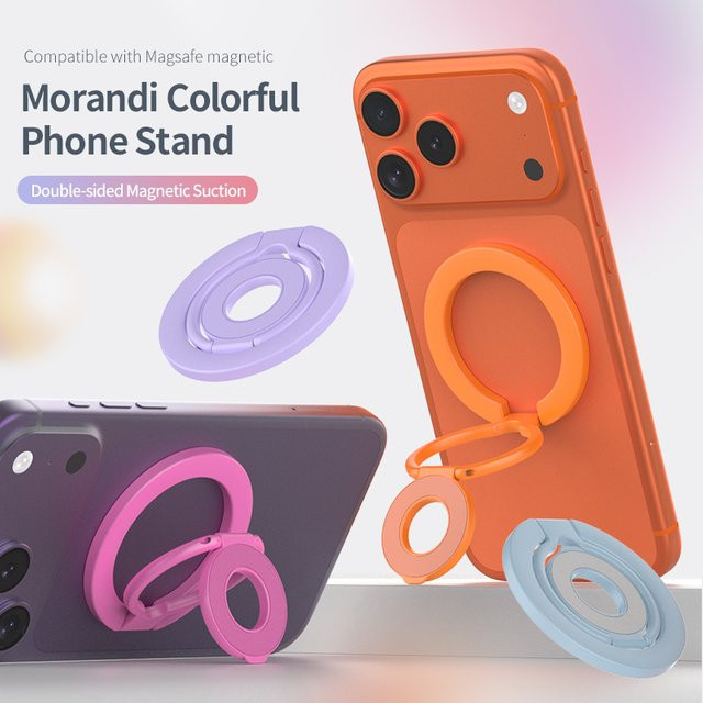 WSSHE Magnetische Telefon-Halterung in Lila mit 360 Grad rotierendem Fingerringhalter und magnetischem Ständer für deine Handyhülle - Bild 1