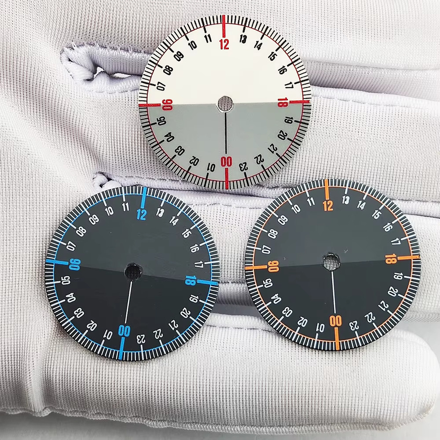 OUMASHI Zifferblatt, Chronograph, 28,5 mm, grün, für NH34A/NH35A-Uhrwerk - Bild 1