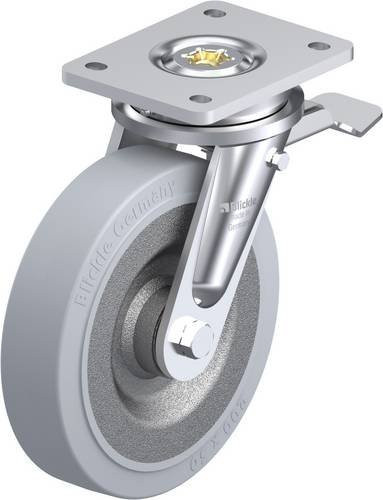 Blickle Lenkrolle LO-SE 200K-ST-SG mit Feststeller in Silber und Grau, Rad-Durchmesser: 20 cm, Tragfähigkeit: 600 kg - Bild 1