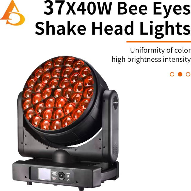 LED Moving Head Bee Eyes DMX mit 37x40W RGBW 4in1 Farbsteuerung, Zoom, Spot und Wash Effekt in Schwarz - Bild 1