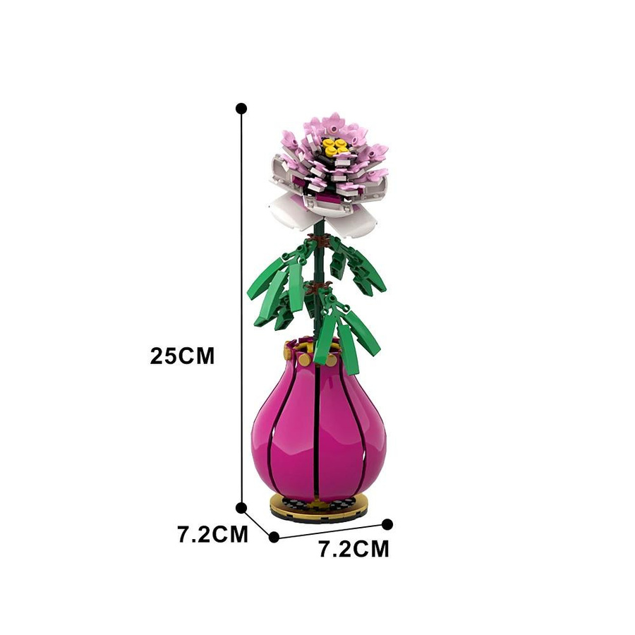 Gobricks MOC Das Pfingstrosenblumen-Ziegel-Bouquet ab 14 Jahren - Bild 2
