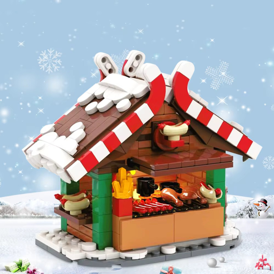 GOBRICKS MOC Winter Landschaft Weihnachten Hütte, Baustein Set - Bild 2