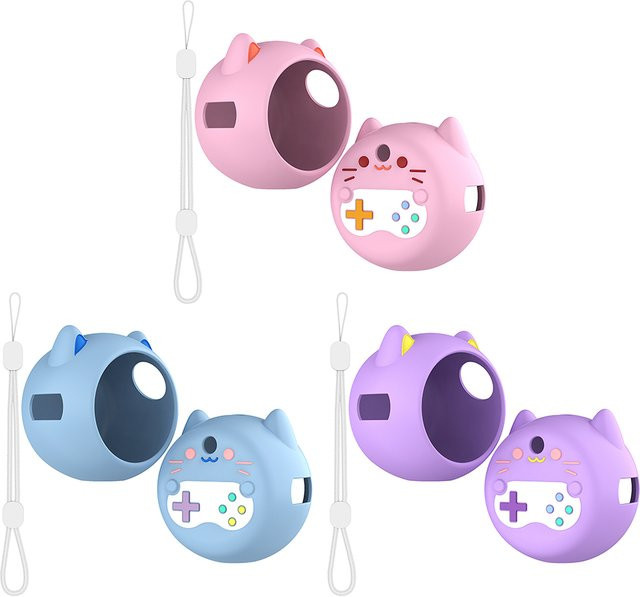 ALLOYSEED Silikonhülle für Punirunes Virtual Electronic Pets mit Umhängeband, Farbe: Lila - Bild 1
