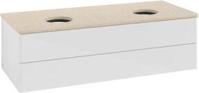 V&B Waschtischunterschrank Antao mit Beleuchtung, Weiß lackiert, B/T/H: 120 x 50 x 50 cm - Bild 1