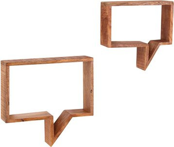 Möbilia Wandregal aus Holz in Beige mit 2 Fachböden - Bild 1