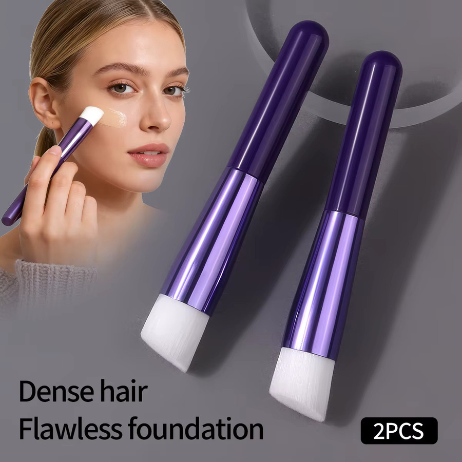 KOSSHOW Foundation-Concealer-Pinsel, 2 Stück, violett, synthetische Borsten - Bild 2