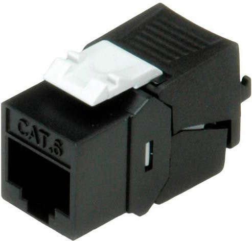 Roline RJ45-Einbaumodul CAT 6 Ethernet LAN in Schwarz - Bild 1